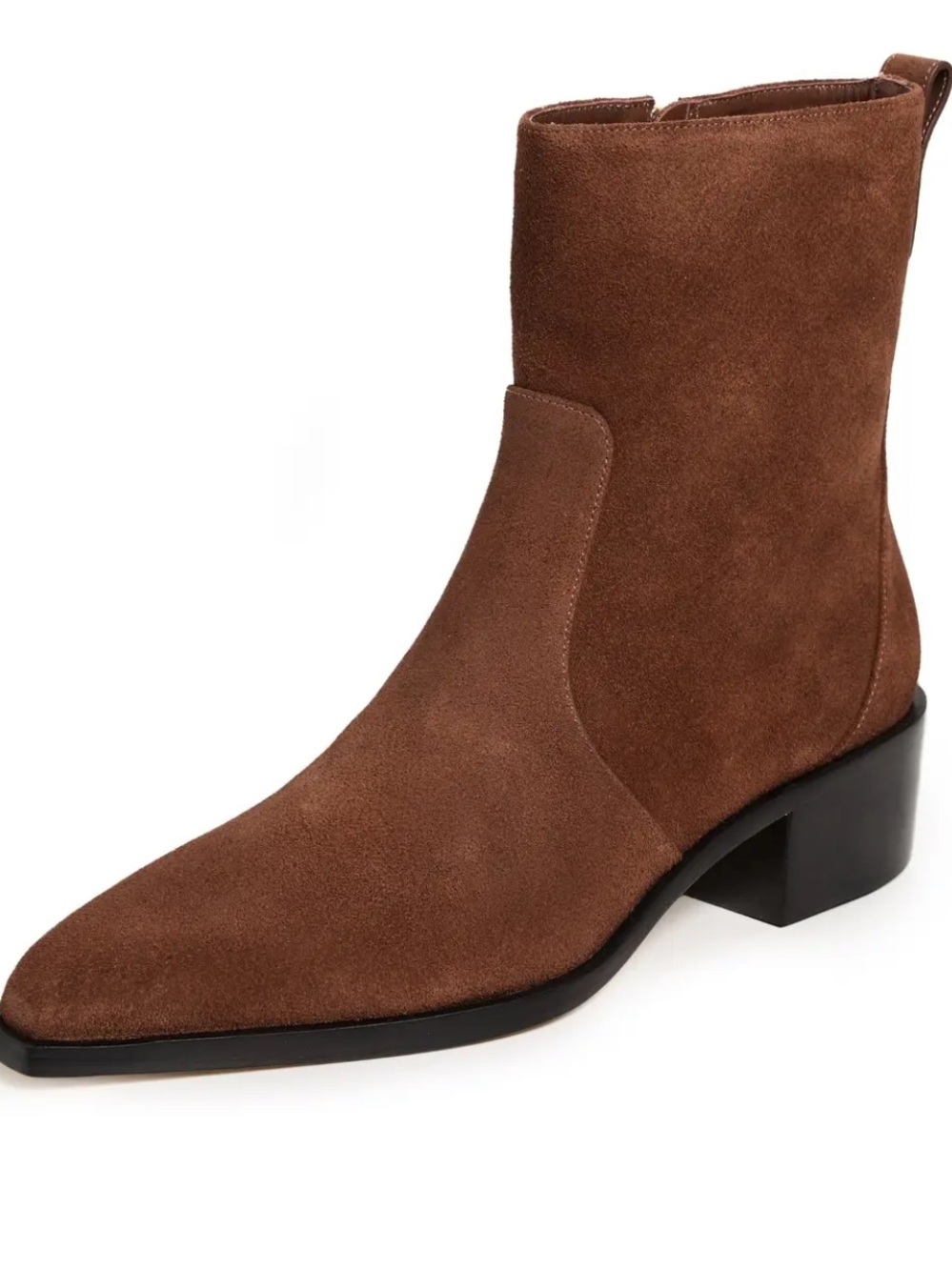 Larroude James Low Boot Lush Suede Burnt Umber Sz 8 NIB